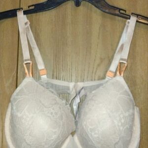 Victoria Secret Demi Bra Light Peach with Flower Lace Accents - 38D